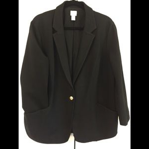 Chico’s Classic Black Blazer w/Brass Buttons